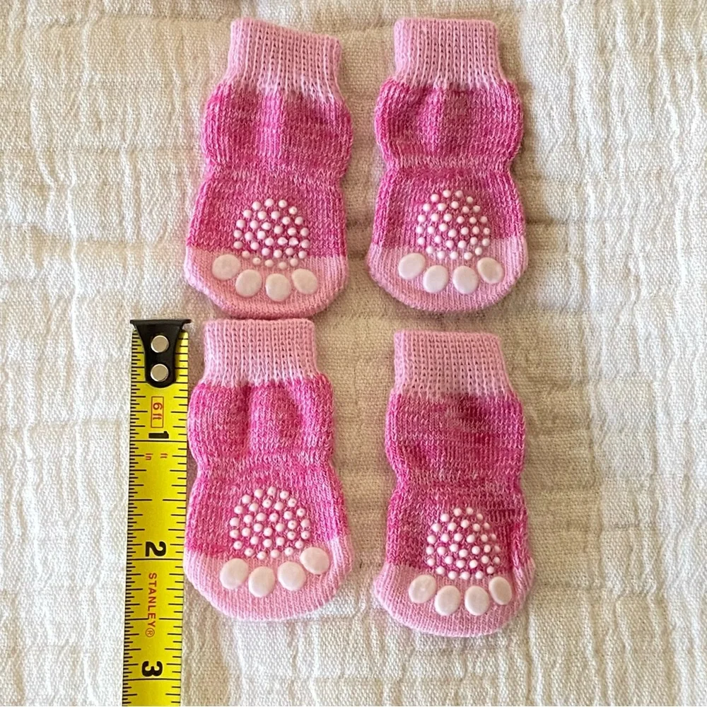 NEW collection of Dog Pink Shearling Booties, socks, hair bows, bandana XS/S - Picture 3 of 6